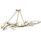 Meyda Lighting Winter Solstice 57" 8-Light Transparent Gold Island Chandelier With Ivory Faux Candlelight