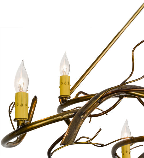 Meyda Lighting Winter Solstice 57" 8-Light Transparent Gold Island Chandelier With Ivory Faux Candlelight