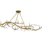 Meyda Lighting Winter Solstice 57" 8-Light Transparent Gold Island Chandelier With Ivory Faux Candlelight