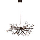 Meyda Lighting Winter Solstice 60" 11-Light Mahogany Bronze Island Chandelier With Clear Tulip Shade Glass