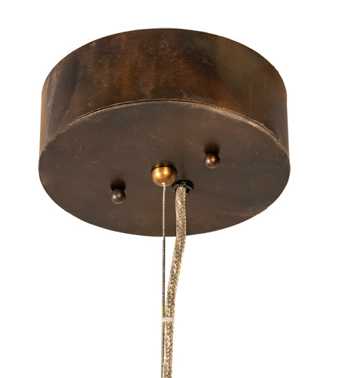Meyda Lighting Winter Solstice 60" 5-Light LED Dark Burnished Antique Copper Cilindro Island Chandelier With Whitestone Idalight Shade