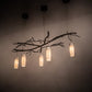 Meyda Lighting Winter Solstice 60" 5-Light LED Dark Burnished Antique Copper Cilindro Island Chandelier With Whitestone Idalight Shade