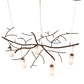 Meyda Lighting Winter Solstice 60" 5-Light LED Dark Burnished Antique Copper Cilindro Island Chandelier With Whitestone Idalight Shade