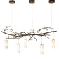 Meyda Lighting Winter Solstice 60" 5-Light LED Dark Burnished Antique Copper Cilindro Island Chandelier With Whitestone Idalight Shade