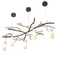 Meyda Lighting Winter Solstice 60" 5-Light LED Dark Burnished Antique Copper Cilindro Island Chandelier With Whitestone Idalight Shade