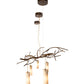 Meyda Lighting Winter Solstice 60" 5-Light LED Dark Burnished Antique Copper Cilindro Island Chandelier With Whitestone Idalight Shade