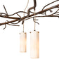 Meyda Lighting Winter Solstice 60" 5-Light LED Dark Burnished Antique Copper Cilindro Island Chandelier With Whitestone Idalight Shade