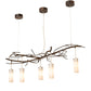 Meyda Lighting Winter Solstice 60" 5-Light LED Dark Burnished Antique Copper Cilindro Island Chandelier With Whitestone Idalight Shade