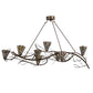 Meyda Lighting Winter Solstice 61" 8-Light Burnished Antique Copper Delta Jadestone Island Chandelier With Multi-Colored Jadestone Shade