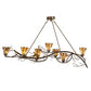 Meyda Lighting Winter Solstice 61" 8-Light Burnished Antique Copper Delta Jadestone Island Chandelier With Multi-Colored Jadestone Shade