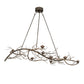 Meyda Lighting Winter Solstice 61" 8-Light Timeless Bronze & Dark Burnished Antique Copper Delta Chandelier With Amber & Beige Jadestone Shade
