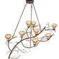 Meyda Lighting Winter Solstice 61" 8-Light Timeless Bronze & Dark Burnished Antique Copper Delta Chandelier With Amber & Beige Jadestone Shade