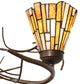 Meyda Lighting Winter Solstice 61" 8-Light Timeless Bronze & Dark Burnished Antique Copper Delta Chandelier With Amber & Beige Jadestone Shade