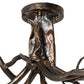 Meyda Lighting Winter Solstice 70" 8-Light Dark Burnished Antique Copper Cilindro Chandelier With Whitestone Idalight Shade