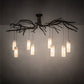 Meyda Lighting Winter Solstice 70" 8-Light Dark Burnished Antique Copper Cilindro Chandelier With Whitestone Idalight Shade