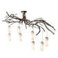 Meyda Lighting Winter Solstice 70" 8-Light Dark Burnished Antique Copper Cilindro Chandelier With Whitestone Idalight Shade