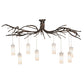 Meyda Lighting Winter Solstice 70" 8-Light Dark Burnished Antique Copper Cilindro Chandelier With Whitestone Idalight Shade