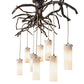 Meyda Lighting Winter Solstice 70" 8-Light Dark Burnished Antique Copper Cilindro Chandelier With Whitestone Idalight Shade