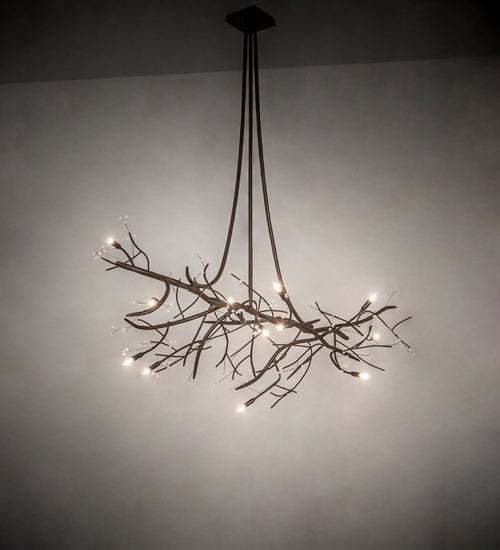 Meyda Lighting Winter Solstice 72" 11-Light Tyle Bronze Budding Chandelier With Clear Tulip Buds Shade Glass