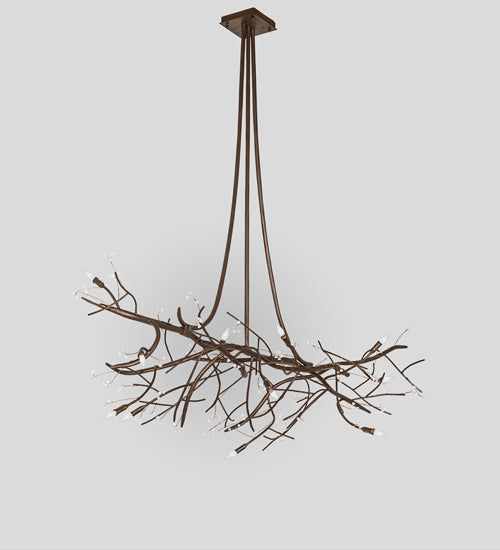Meyda Lighting Winter Solstice 72" 11-Light Tyle Bronze Budding Chandelier With Clear Tulip Buds Shade Glass