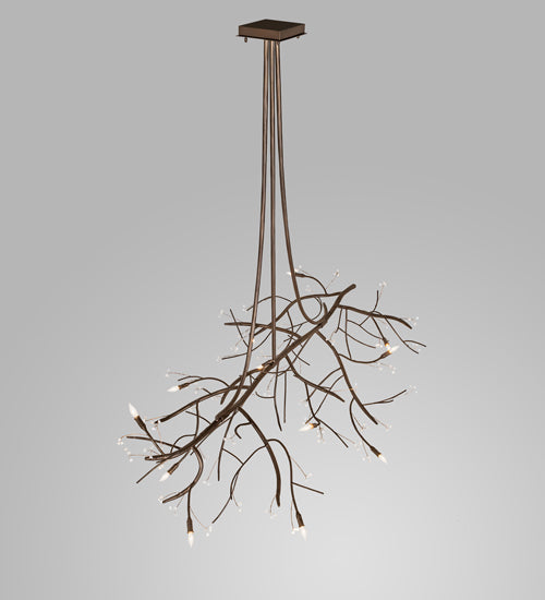 Meyda Lighting Winter Solstice 72" 11-Light Tyle Bronze Budding Chandelier With Clear Tulip Buds Shade Glass