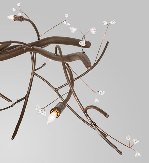 Meyda Lighting Winter Solstice 72" 11-Light Tyle Bronze Budding Chandelier With Clear Tulip Buds Shade Glass
