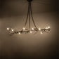 Meyda Lighting Winter Solstice 72" 12-Light Antique Hammer Gold Budding Chandelier With Clear Tulip Buds Shade Glass