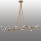 Meyda Lighting Winter Solstice 72" 12-Light Antique Hammer Gold Budding Chandelier With Clear Tulip Buds Shade Glass