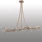 Meyda Lighting Winter Solstice 72" 12-Light Antique Hammer Gold Budding Chandelier With Clear Tulip Buds Shade Glass