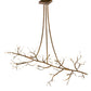 Meyda Lighting Winter Solstice 72" 12-Light Antique Hammer Gold Budding Chandelier With Clear Tulip Buds Shade Glass