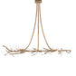 Meyda Lighting Winter Solstice 72" 12-Light Antique Hammer Gold Budding Chandelier With Clear Tulip Buds Shade Glass
