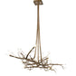 Meyda Lighting Winter Solstice 72" 12-Light Antique Hammer Gold Budding Chandelier With Clear Tulip Buds Shade Glass