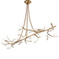 Meyda Lighting Winter Solstice 72" 12-Light Antique Hammer Gold Budding Chandelier With Clear Tulip Buds Shade Glass