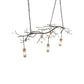 Meyda Lighting Winter Solstice 72" 5-Light Nickel Cilindro Island Chandelier With Frosted Clear Shade Glass