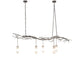 Meyda Lighting Winter Solstice 72" 5-Light Nickel Cilindro Island Chandelier With Frosted Clear Shade Glass