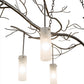 Meyda Lighting Winter Solstice 72" 5-Light Nickel Cilindro Island Chandelier With Frosted Clear Shade Glass