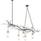 Meyda Lighting Winter Solstice 72" 5-Light Nickel Cilindro Island Chandelier With Frosted Clear Shade Glass