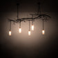 Meyda Lighting Winter Solstice 72" 5-Light Rustic Iron Cilindro Chandelier With Frosted Clear Cylinders Shade