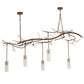 Meyda Lighting Winter Solstice 72" 5-Light Rustic Iron Cilindro Chandelier With Frosted Clear Cylinders Shade