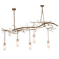 Meyda Lighting Winter Solstice 72" 5-Light Rustic Iron Cilindro Chandelier With Frosted Clear Cylinders Shade