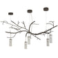 Meyda Lighting Winter Solstice 72" 5-Light Timeless Bronze Cilindro Chandelier With Frosted Clear Shade Glass
