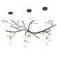 Meyda Lighting Winter Solstice 72" 5-Light Timeless Bronze Cilindro Chandelier With Frosted Clear Shade Glass