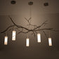 Meyda Lighting Winter Solstice 72" 5-Light Timeless Bronze Cilindro Island Chandelier With Frosted Clear Shade Glass