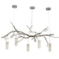 Meyda Lighting Winter Solstice 72" 5-Light Timeless Bronze Cilindro Island Chandelier With Frosted Clear Shade Glass