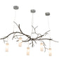 Meyda Lighting Winter Solstice 72" 5-Light Timeless Bronze Cilindro Island Chandelier With Frosted Clear Shade Glass