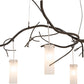 Meyda Lighting Winter Solstice 72" 5-Light Timeless Bronze Cilindro Island Chandelier With Frosted Clear Shade Glass