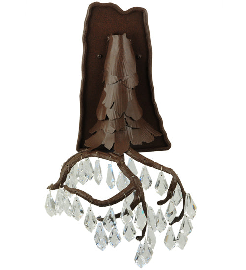 Meyda Lighting Winter at Stillwater 12" Cafe Noir Wall Sconce With Crystal Shade