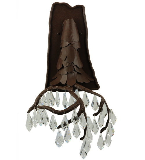 Meyda Lighting Winter at Stillwater 12" Cafe Noir Wall Sconce With Crystal Shade