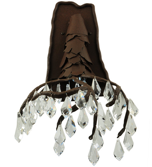 Meyda Lighting Winter at Stillwater 12" Cafe Noir Wall Sconce With Crystal Shade