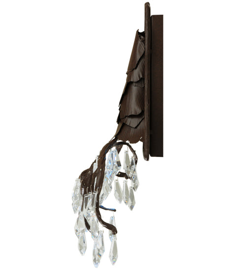 Meyda Lighting Winter at Stillwater 12" Cafe Noir Wall Sconce With Crystal Shade